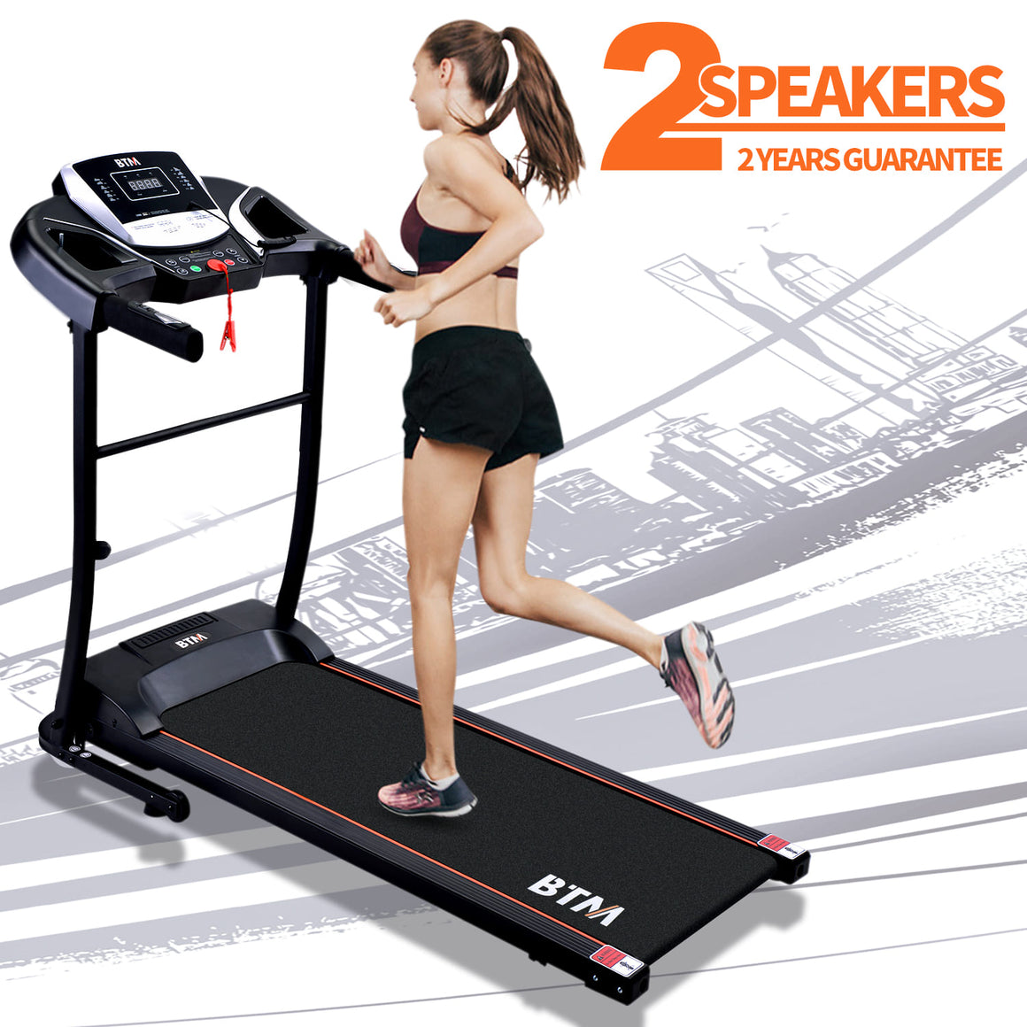 Electric Treadmill Folding Motorized Runing Jogging Walking Machine for Home use UK-2