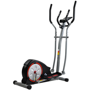 Elliptical Machine Trainer, Home Cross Trainer with LCD Monitor and Pulse Rate Grips Magnetic Smooth Quiet Driven UK-7