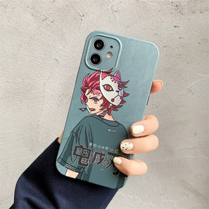 Hot INS Demon Slayer Case For Iphone 11 12 Pro 7 8Plus X XR XS Max Phone Cases Japan Anime Kimetsu No Yaiba TPU Back Cover Coque